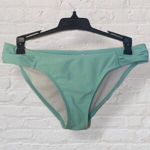 H2Oh! Blue Bikini Bottom Mid Rise Ruched Sides